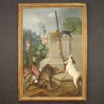 Dipinto con scena di caccia del XVIII secolo