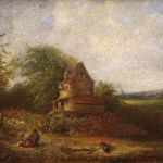 Amerikanische Gemälde Landschaft signiert und datiert 1854