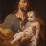 Antico San Giuseppe col bambino del XVIII secolo