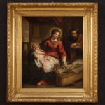 Flämische Malerei Heilige Familie aus dem 18. Jahrhundert