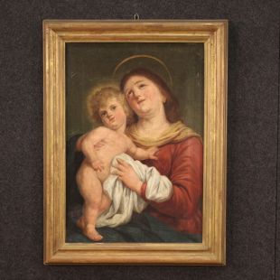 Madonna con bambino firmata e datata 1892