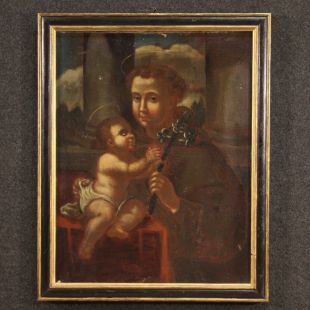 Antico dipinto Sant'Antonio da Padova del XVII secolo
