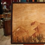 Dipinto spagnolo raffigurante paesaggio di montagna del XIX secolo
