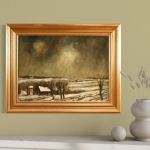Dipinto olandese firmato paesaggio invernale olio su tela