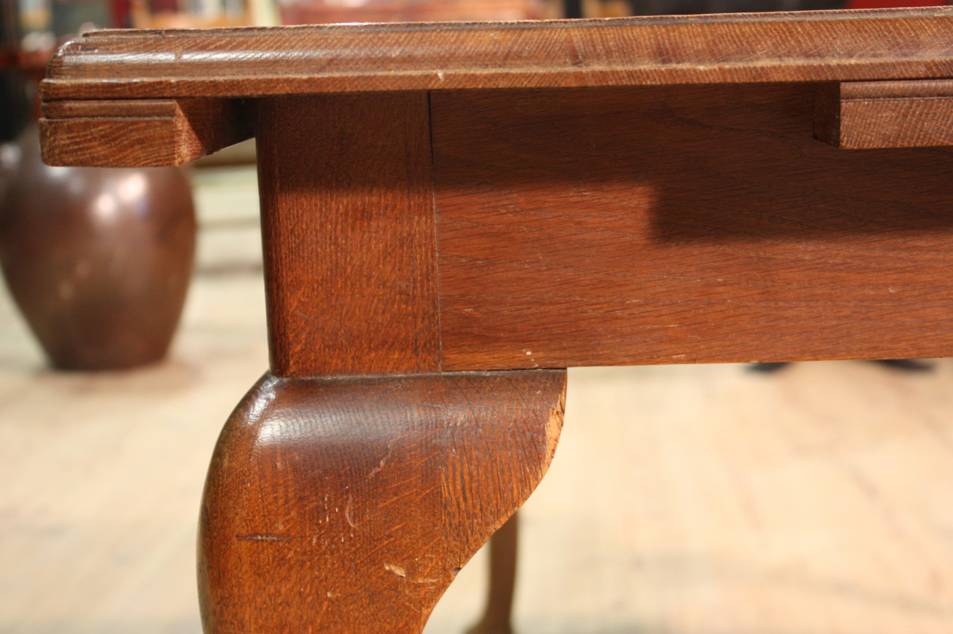 Tavolo olandese rustico in rovere - dettaglio fascia