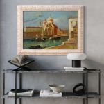 Dipinto italiano firmato veduta di Venezia olio su tela
