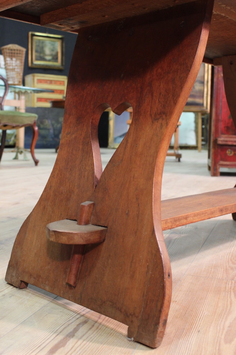 Tavolino olandese rustico in legno di rovere