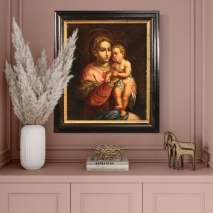 Antico dipinto Madonna con bambino del XVII secolo