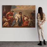 Ancien tableau italien La mort de Poppée du 18ème siècle