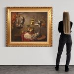 Italienisches Stillleben Gemälde Trompe l'Oeil aus dem 20. Jahrhundert