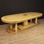 Tavolo da conferenza italiano in legno esotico del XX secolo