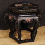 Lacquered and painted chinoiserie side table