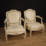 Bemalte und vergoldete Sessel im Louis-XV-Stil aus dem 20. Jahrhundert