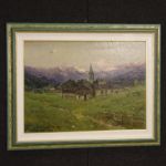 Antico dipinto italiano paesaggio firmato G. Mariani del XIX secolo