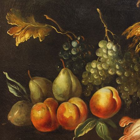 Italienischen Stillleben Gemälde mit Frucht und Blumen Öl auf Leinwand