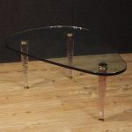 Tavolino di design italiano in cristallo e ottone