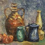 Italian still life painting in impressionist style 