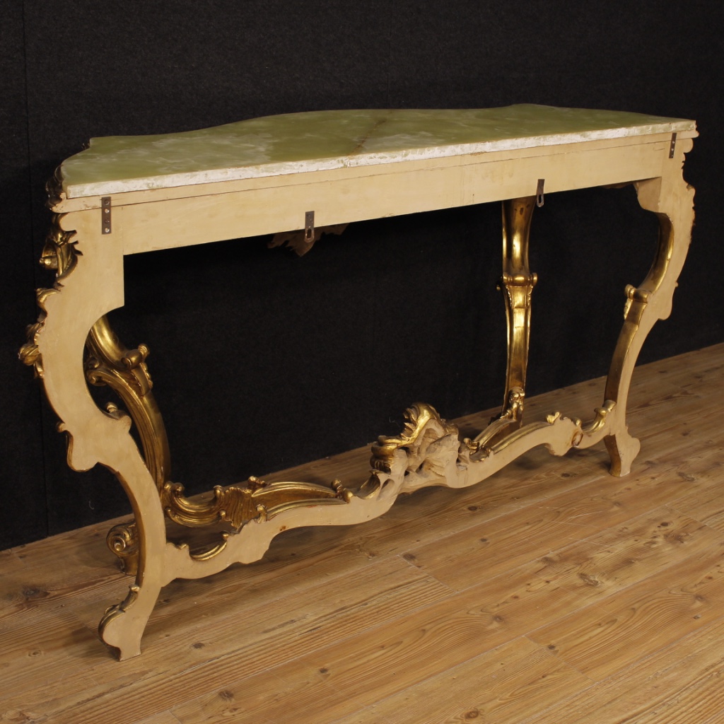 Console golden furniture Italian table in wood antique style living ...
