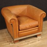 Italienischer Design Sessel aus Leder aus den 70er