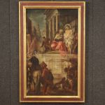 Antique painting Jesus and Herod from 17th century