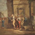 Antico dipinto italiano religioso del XVIII secolo