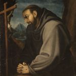 Antique painting Saint Francis from 18th century