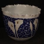 Vaso cinese in ceramica dipinta con calle