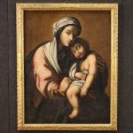 Antico dipinto Madonna con bambino del XVIII secolo
