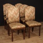 Gruppo di 6 sedie italiane in legno di faggio