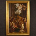 Antico dipinto italiano religioso San Gerolamo del XIX secolo
