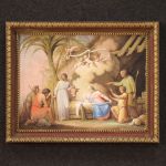 Religiöse italienische Gemälde Anbetung der Hirten aus dem 19. Jahrhundert