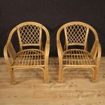 Pair of Italian wicker armchairs from the 60s 